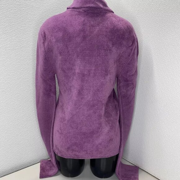 NEW ROHE Womens Sweater Purple Size 4 Innez Velour Quater Zip Pullover - Picture 7 of 10